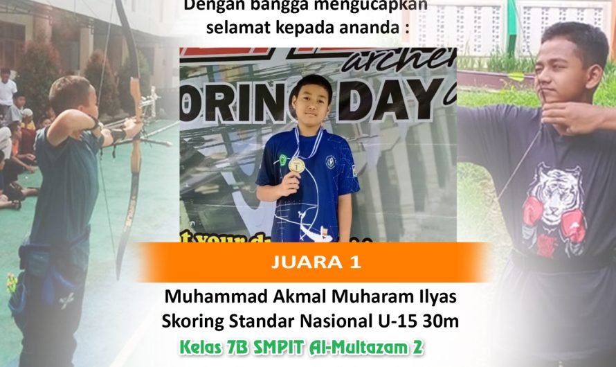 Muhammad Akmal Muharam Ilyas SMPIT Al-Multazam 2 Kompetisi Panahan ajang Scoring Day yang diselenggarakan oleh Sancita Archery di Lapangan Perpani Kuningan Islamic Center.