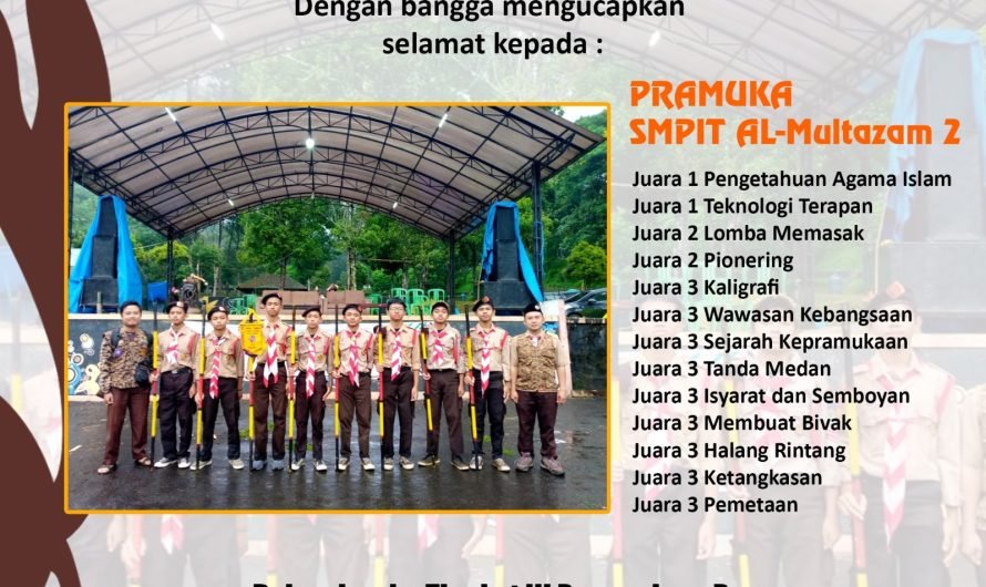 Tim Pramuka SMPIT AL-MULTAZAM 2 Meraih Juara Tingkat III Penggalang Regu Se-kabupaten Kuningan.