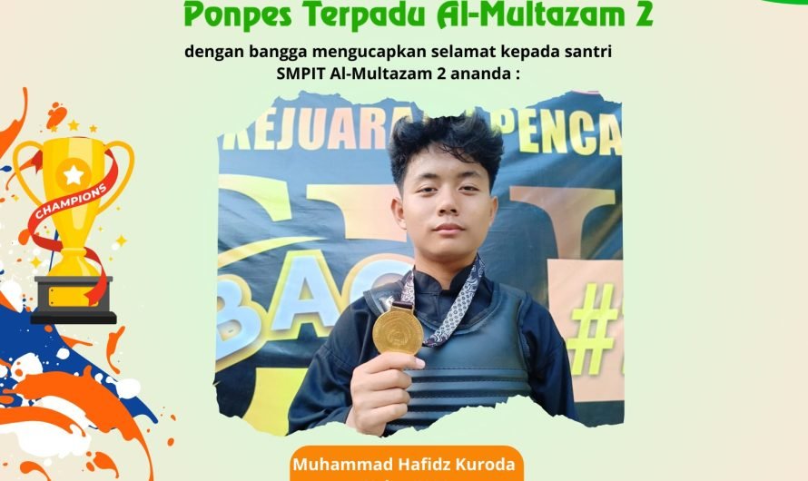 Lagi dan lagi Ananda Muhammad Hafidz Kuroda memberikan persembahan terbaiknya dalam mewakili SMPIT Al-Multazam 2 di kejuaraan Pencak Silat.